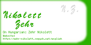 nikolett zehr business card